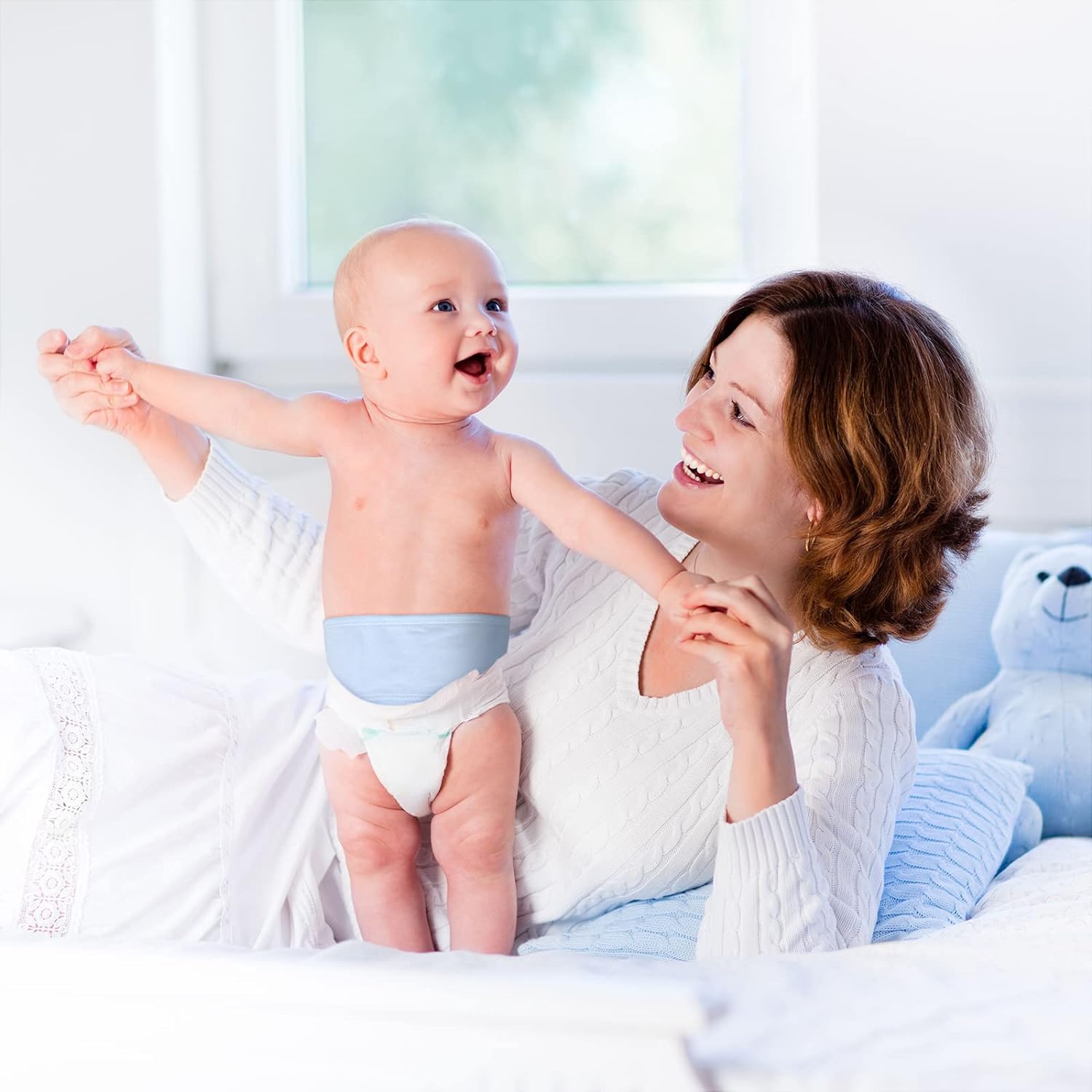 8 Pieces Cotton Baby Umbilical Cord Belly Band Soft Infant Belly Protector Baby Belly Button Band Newborn Navel Belt for 0-12 Months Babies, 4 Styles - Image 4